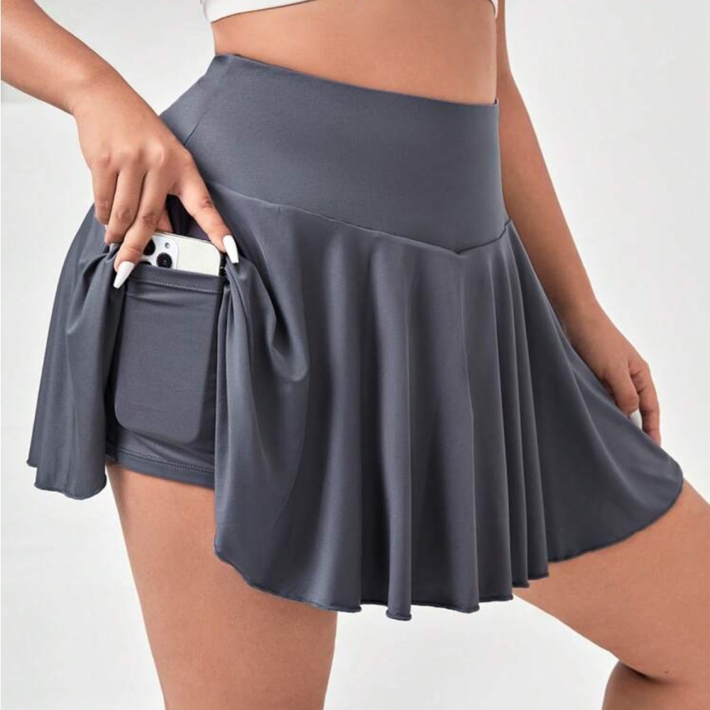 Slate Grey Tennis Sport Skort with Pockets - as is - Picture 2 of 16